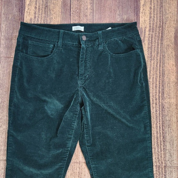 Market & Spruce Womens Corduroy Pants Size 12 Solid Dark Green Skinny Stretch - Picture 3 of 8